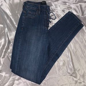 Lace Up High Waist Jeans